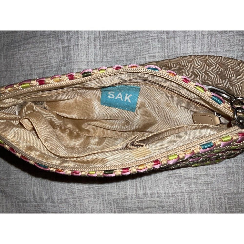 The Sak‎ Spring Bouquet pastel ribbon woven bag purse removeable strap microbag - Picture 6 of 16